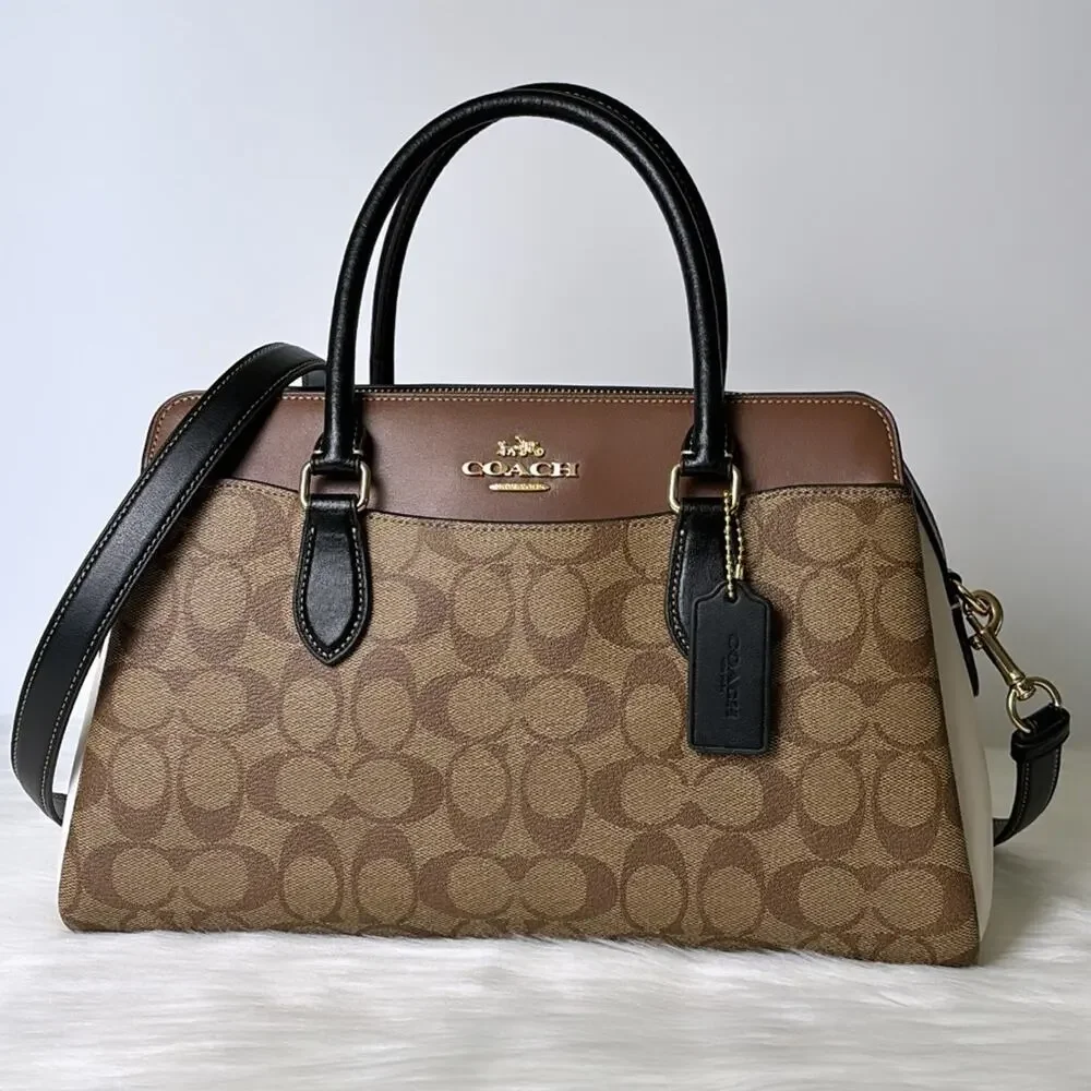NWT Coach Mini Darcie Carryall Bag In Colorblock Signature Canvas Purse980